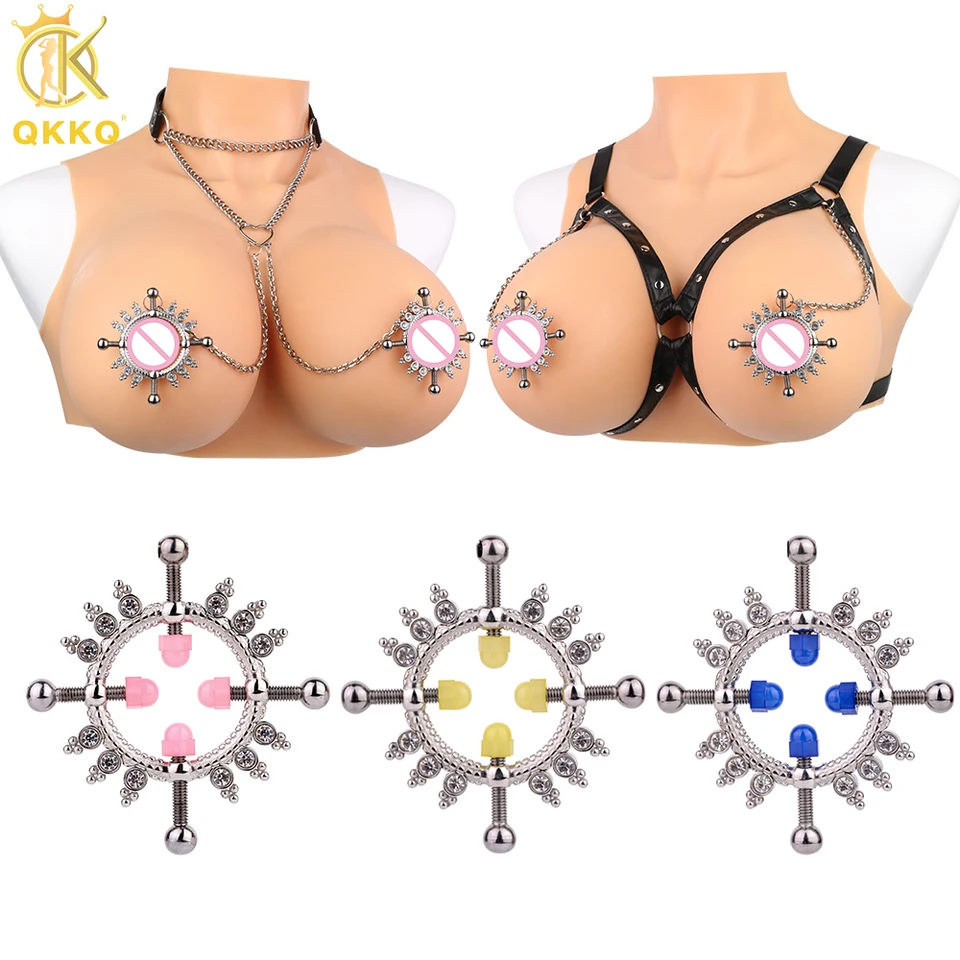 Qkkq kovové bradavky svorky Obmedzujú masturbátor hrudník bolestivé bolesti prsníka Happy BDSM erotické pohlavné hračky pre ženy muži