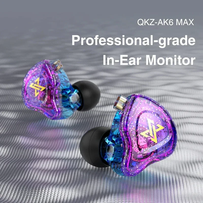QKZ AK6 Max káblové slúchadlá, dynamické slúchadlá Hifi HiFi, monitor uší, športové slúchadlá s funkciou potlačenia hluku