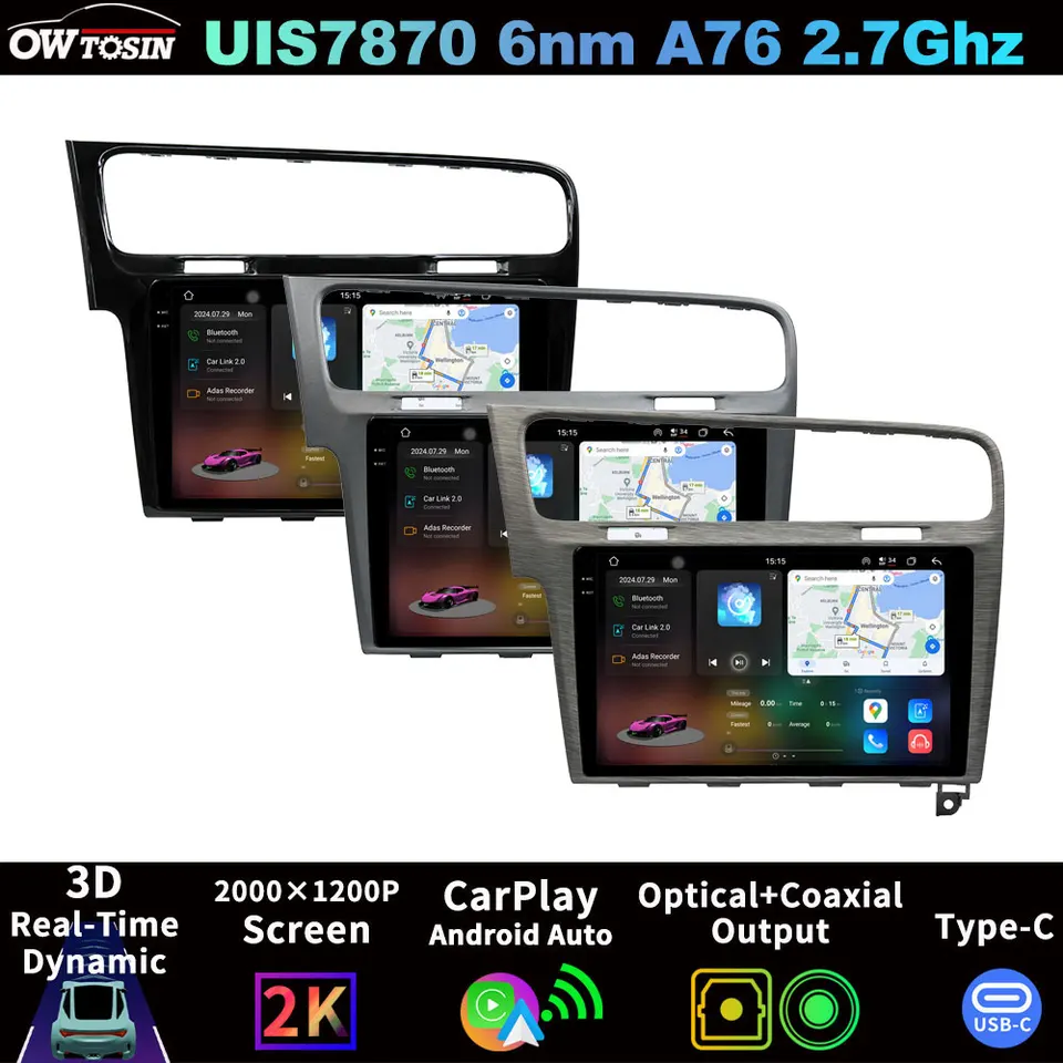 QLED 2K SCRON 7870 A76 Android 13 12G+256G Radio Multimedia GPS Player pre Volkswagen VW Golf MK7 2012-2021