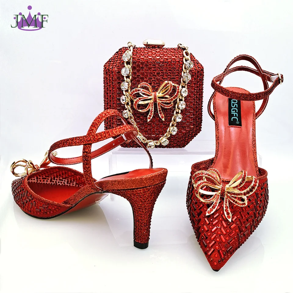 QSGFC 2024 INS Style Style topánky a vybrané čipky Big Ghinestone Sexy Shoe Bag Tack Krásne dievčenské topánky a taška