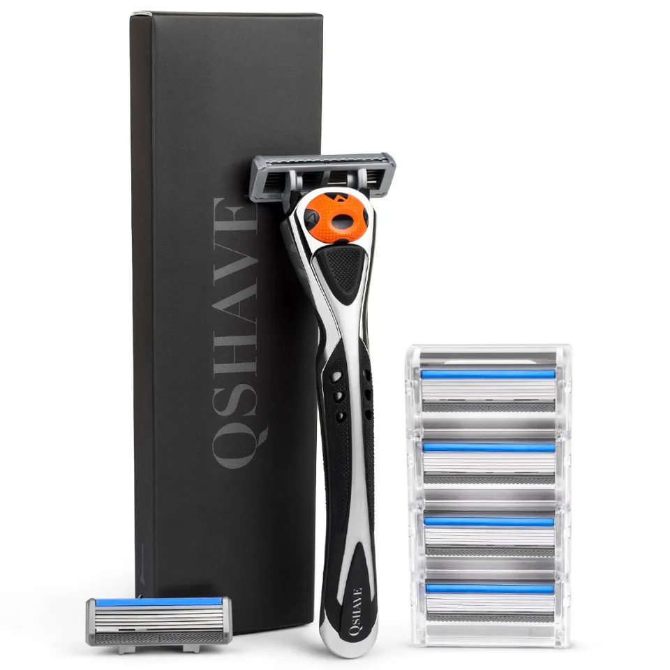 Qshave Black Spider Man Hreľanie Razor môže navrhnúť vaše meno na Ruck Fit Quattro Titanium (rukoväť 1pc, 6pc x5 nemecká čepeľ)