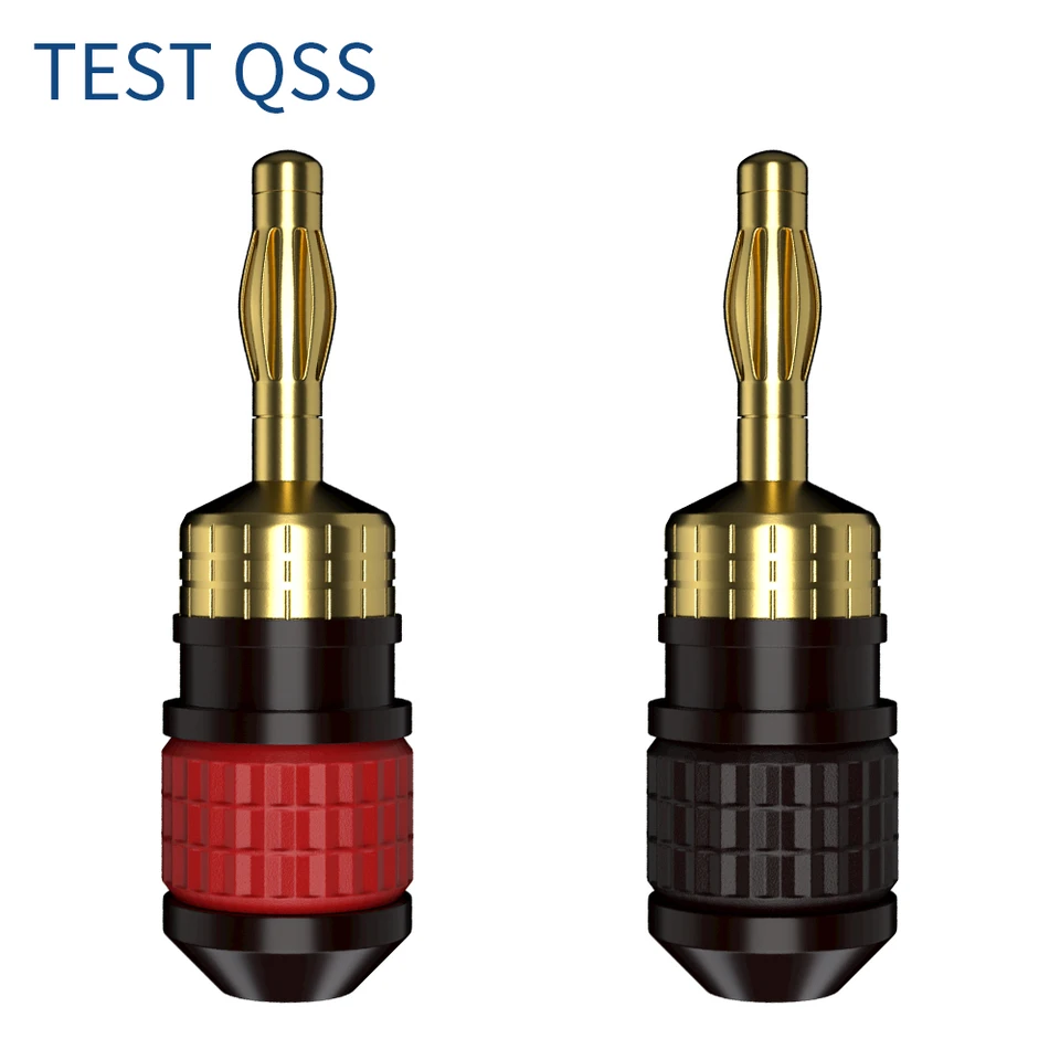 QSS 2ks 4 mm zlatý reproduktor banánový konektor konektor Audio zosilňovač reproduktorový koncový terminál Q.12041