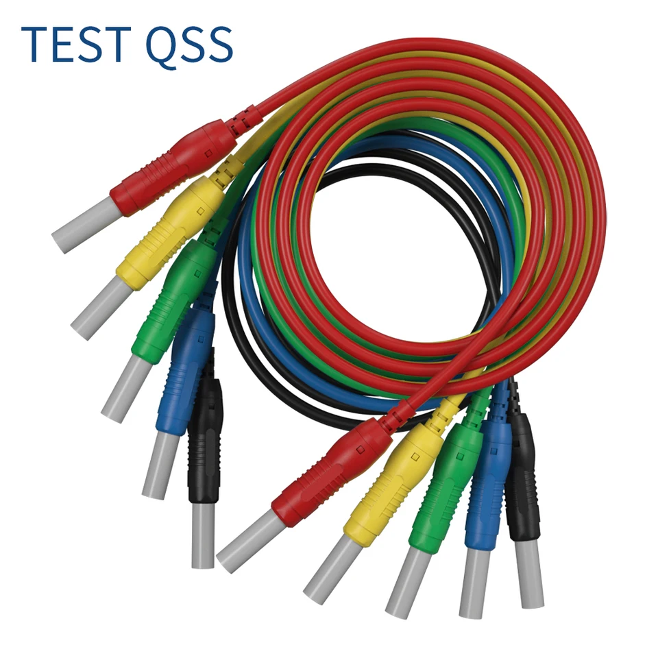 QSS 5ks 4 mm zatiahnuteľné bezpečnostné banánové zástrčka do Banana Plug Test Hold 1M niklovou pokovovanou medeným banánovým zástrčkou Q.70019