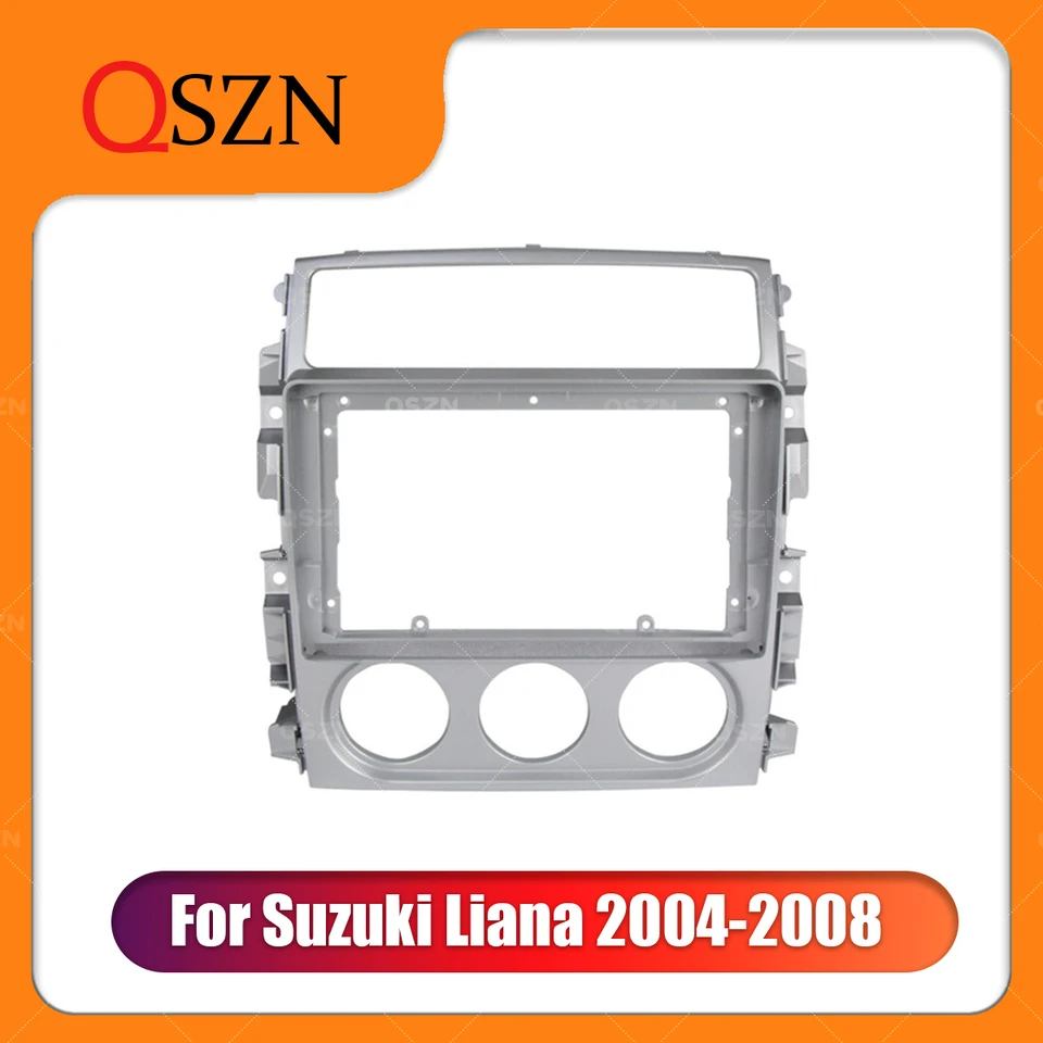 Qszn 9 palcový rádiový rádiový rámec Fascia pre Suzuki liana 2004 2005 2006 2007 2008 2008 Audio Trim Panel Dashboard Mount Kit 2 DIN DVD