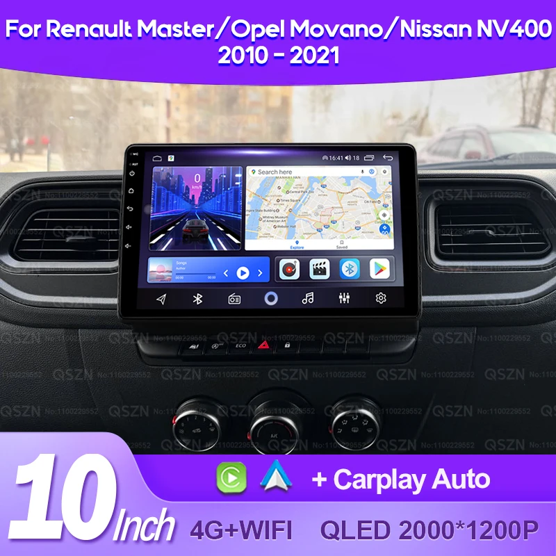 QSZN pre Renault T Master 2010 - 2021 Opel Movano Nissan NV400 Android 13 Car Radio Multimedia Video Player GPS CarPlay Auto 4G