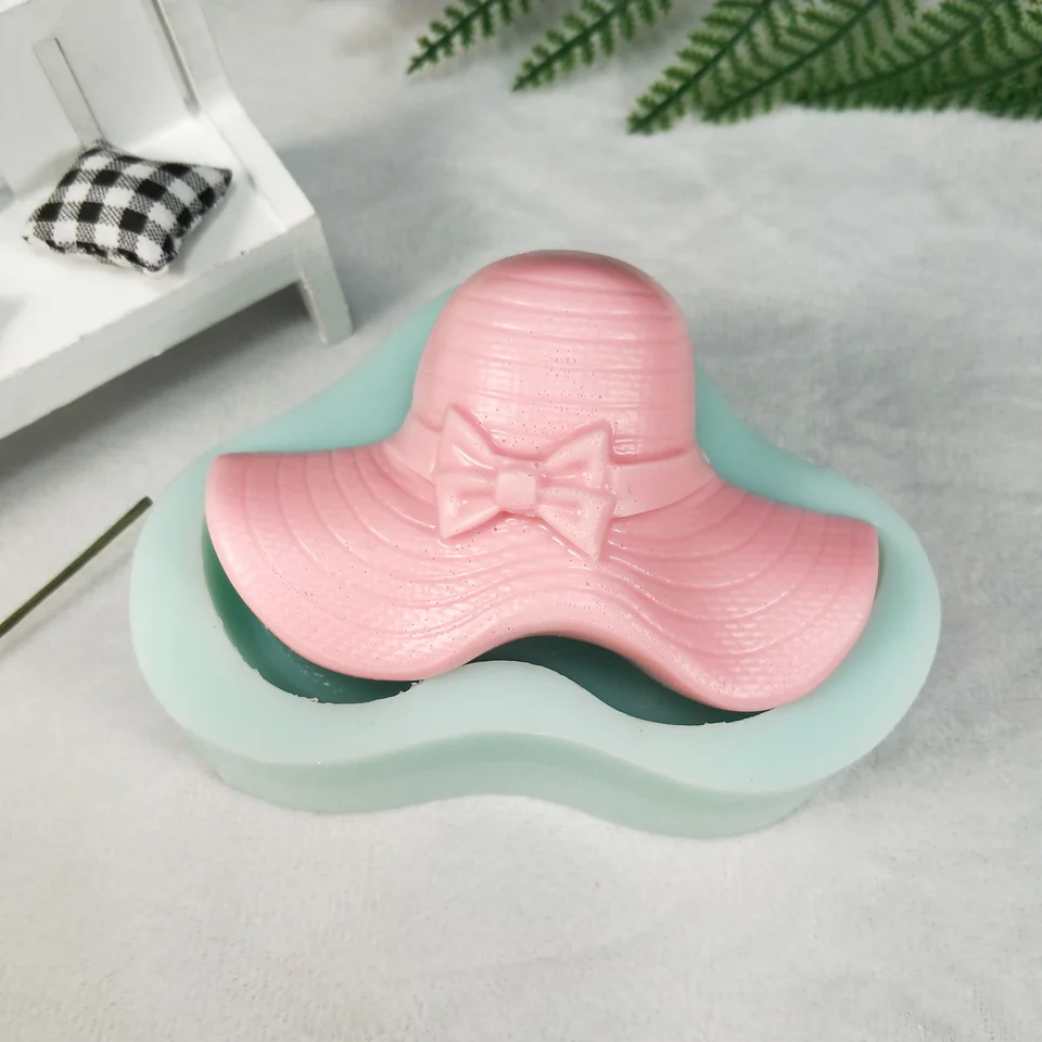 Qt0253 Przy Ladies Hat Hat Mydlové formy formy Silikónové slnečné klobúky Sadrová čokoládová sviečka Candy Mydlo Mydlo Výroby hlinených živicových foriem
