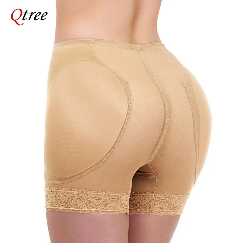 Qtree dám Polkované nohavičky Push Up Butt Breads Briefs Enhancer Enhancer bezšvové brušné nohavičky Pad Buttocks Linges Shapewear