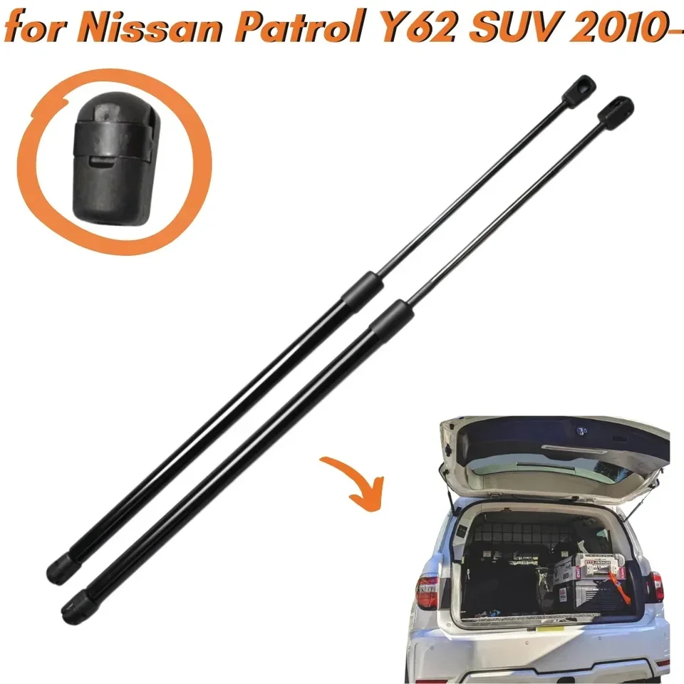 QTY (2) Trunk vzpery pre Nissan Patrol Y62 SUV bez energie výťahu 2010 prezentované zadné batožinové batožinové výťahy podopieša plynové pružiny