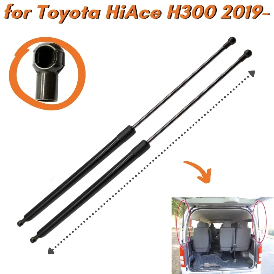 QTY (2) Trunk vzpery pre Toyota Hiace H300 Van Long High Roof 2019 Predseda zadných zadných dverí plynové pružiny tlmiče nárazov nárazov