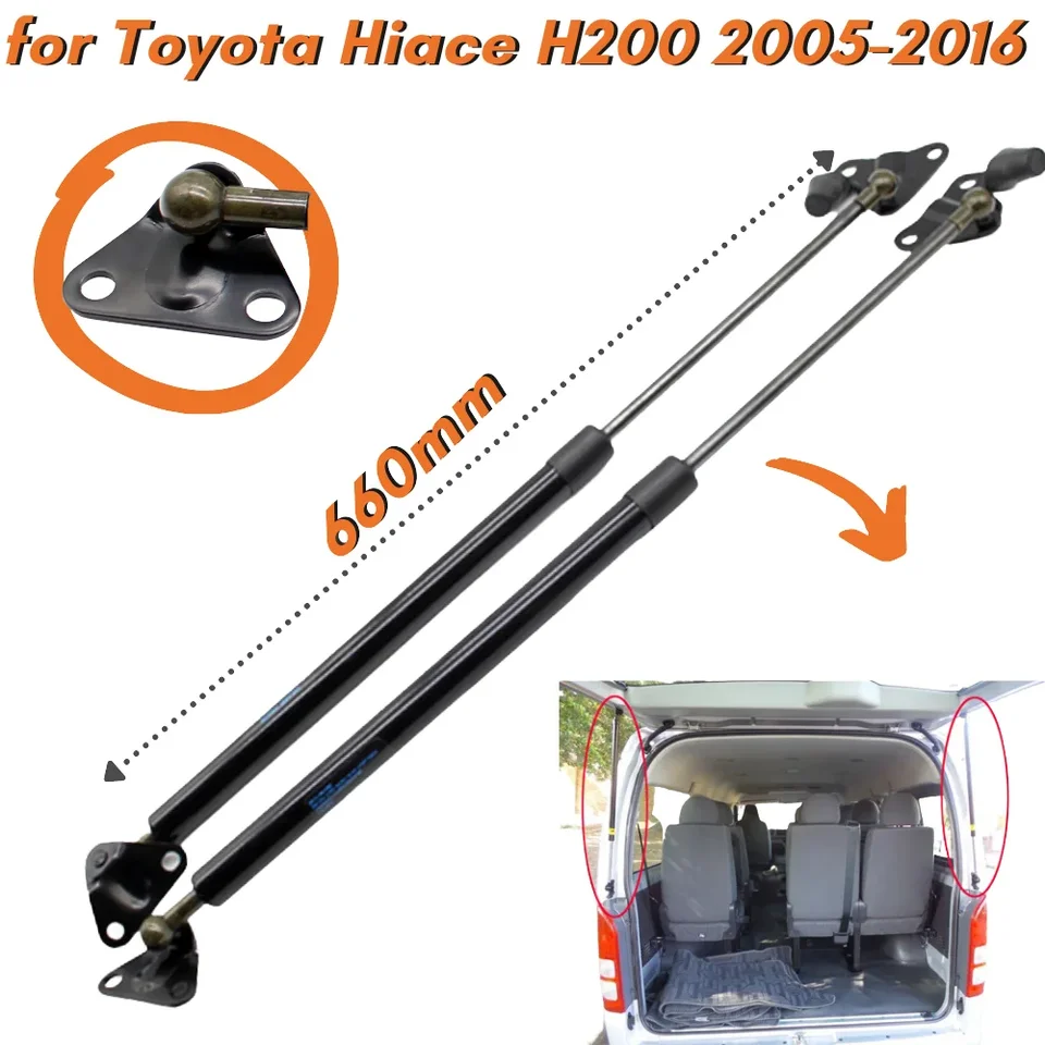 QTY (2) Trunk vzpery pre Toyota Hiace Standard Body Standard Roof Van 2005-2016 66 cm