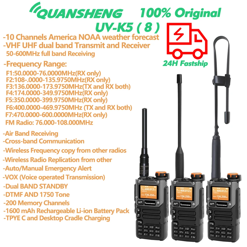Quansheng prijímač UV K5 (8) Walkie Talkie Prenosný AM FM Two Way Radio Commutator Station Amateur Ham