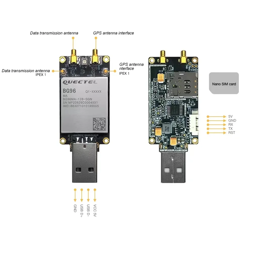 Quectel BG96 USB Dongle BG96MA-128-SGN Vývojová súprava 4pin uart LTE CAT.M1/NB1 & EGPRS MODUL NBIOT Modem PIN do PIN EG91/EG95
