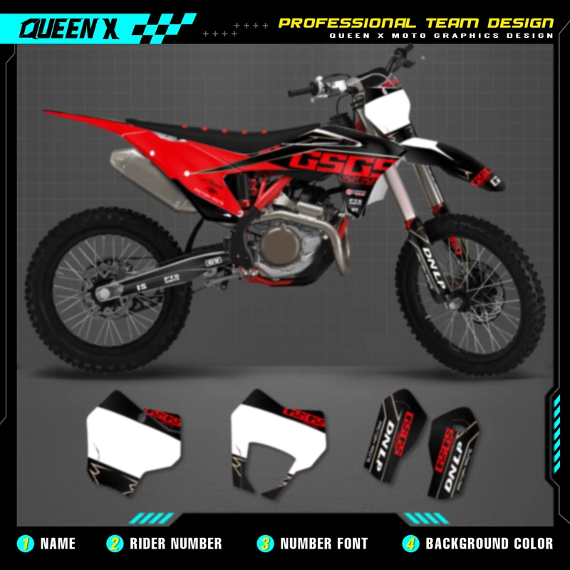 Queen X Motor Custom Team Graphics pozadie obtisky pre 3M nálepky súprava pre plyn plyn Gasgas 2021 2022 2023 EC MC 026