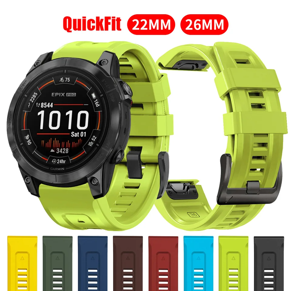 QuickFit 22MM 26 mm Silikónový remienok pre Garmin Fenix ​​7 7x Pro 5xPlus 6xpro 5plus epix gen 2 pásmo pre enduro 2 náramok hodinky