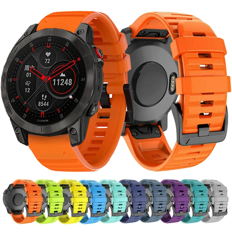 QuickFit 26/22 mm Silikónový remienok na hodinky pre Garmin Epix 2 Fenix ​​7x 7 6x 6 PRO 5 5X Plus Forerunner 935 945 955 965 náramok