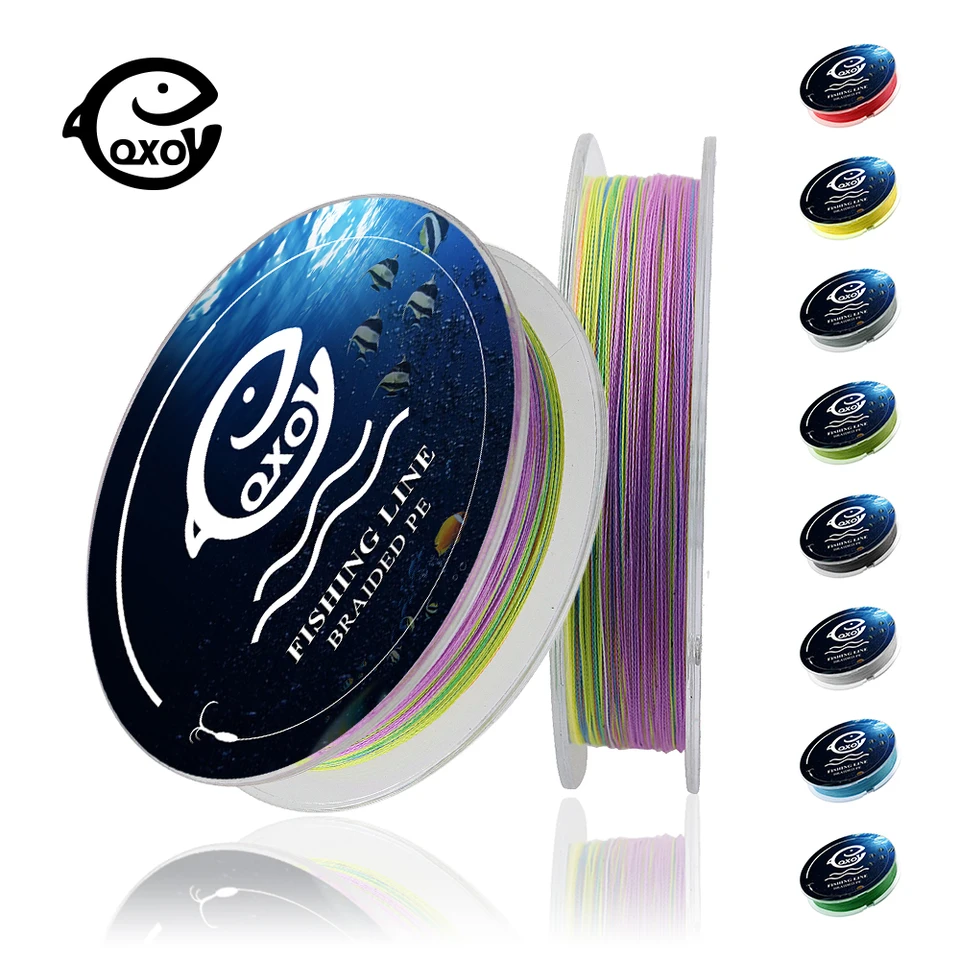 QXO 100M 4stand spletený drôtový materiál Fishing PE Line Tresse Fish Multi vlákno vodítka more more linka pre rybolov 6-100lb