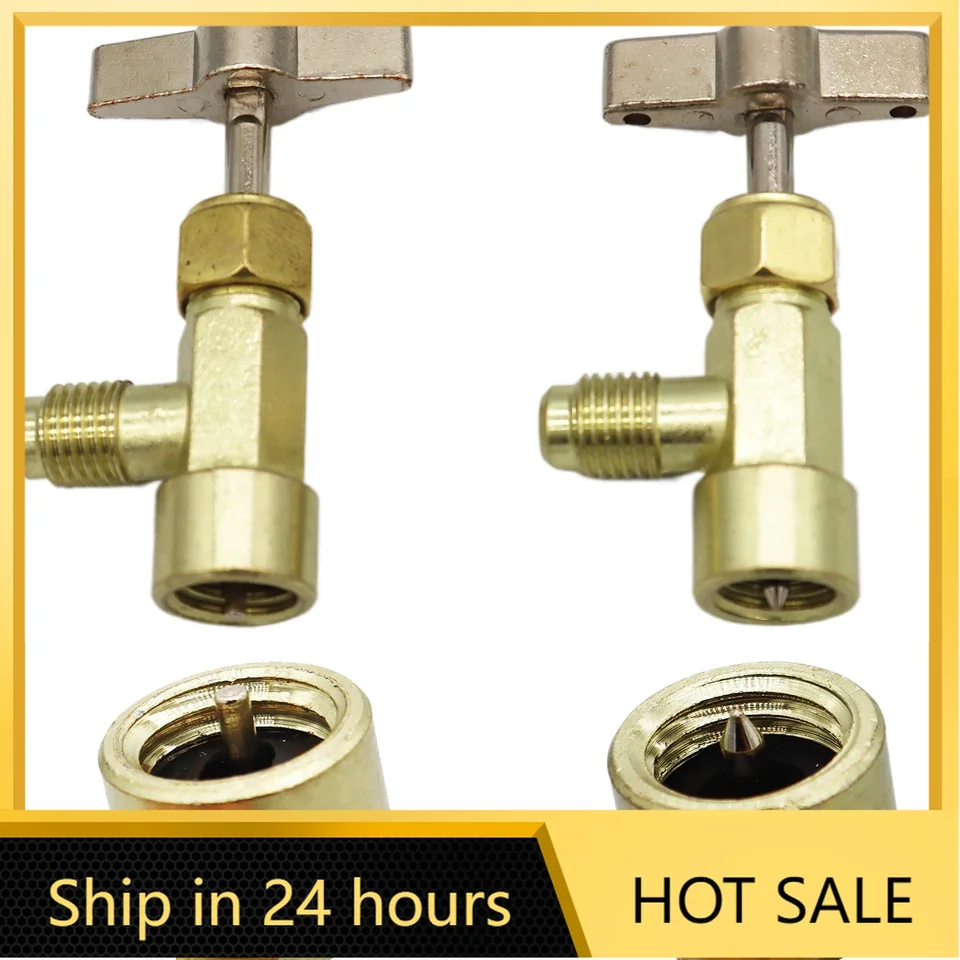 R-134A môže klepnúť na r134a Dispenser Valve AC Chladkovací otvárač s fľašami s 1/4 '' samecám závitu SAE na pripojenie potrubia R12 R22