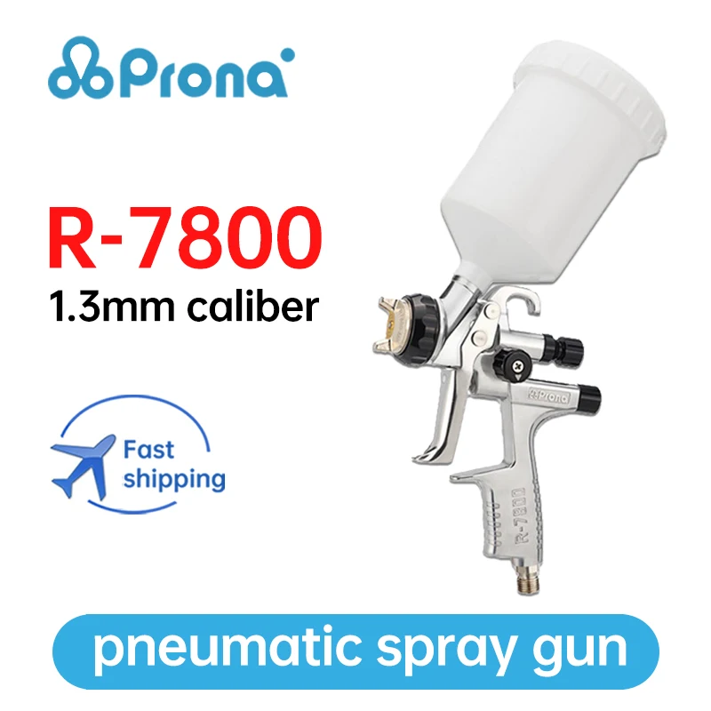 R-7800 PRONA Automobilový náter Gun Gun Low Tlak Environmental Priemyselný základný náter farebný náter pneumatickú pištoľ 1,3 mm tryska