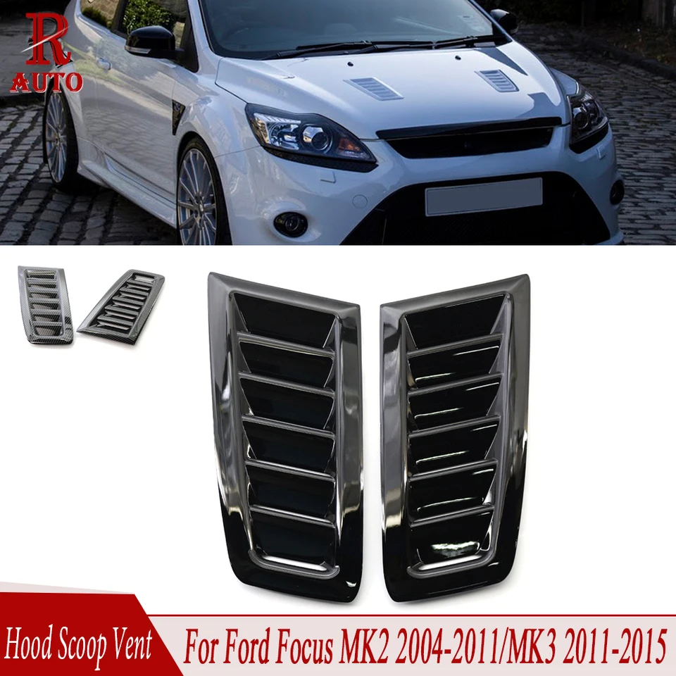 R-Auto Front Motor Hood Bonnet Vents Hood Air Outlet Dekoratívny kopček automobil pre Ford Focus MK2 2004-2011 MK3 2011-2015