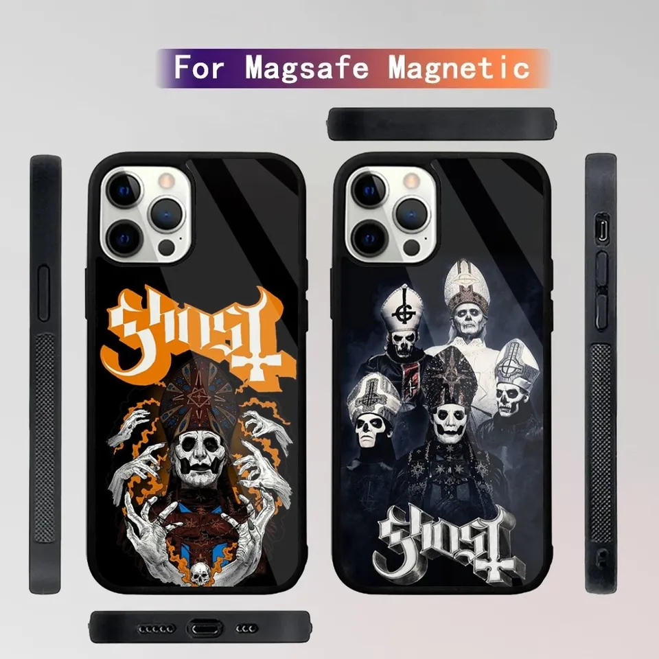 R-Rock Ghost H-Heavy Metal Band Telefón pre iPhone 15,14,13,12,11, Plus, Pro, Max Mini Magsafe Magnetic Wireless nabíjanie