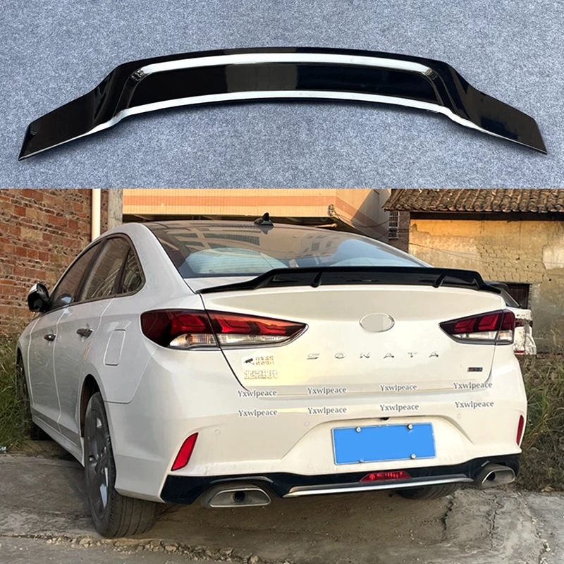 R Skutočné uhlíkové vlákno/ABS Glosy Black Rerrar Rerrar Spoiler Spoiler Car pre Hyundai Sonata 9 2015 2016 2017 2018 2018 2019