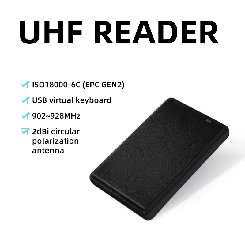 R17-D UHF Reader USB Desktop Emulation Plug and Play RFID UHF Reader ISO18000-6C (EPC GEN2) Značka karty pre riadenie prístupu