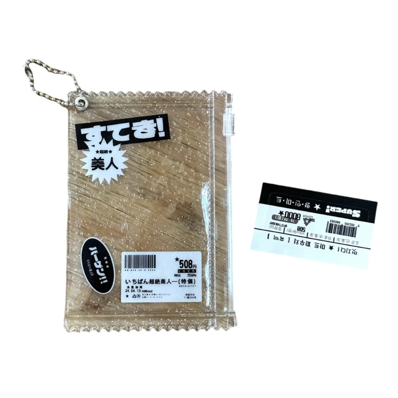 R2LE Trendy Card Storage Zippered Bag Charm Photo karta držiak na kľúče kľúča prívesok Photocard Protector chránič kľúča príslušenstvo