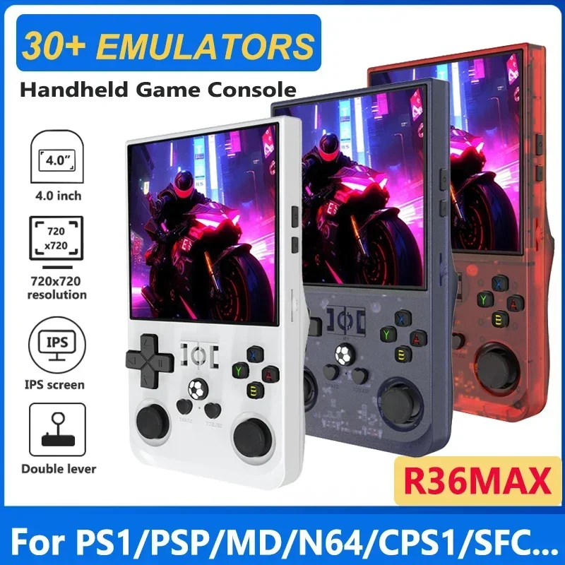 R36max 128g Retro Runheld Game Console Linux System 4,0 palca IPS prenosný videozáznam Dual Joystick 64G Games Detský darček