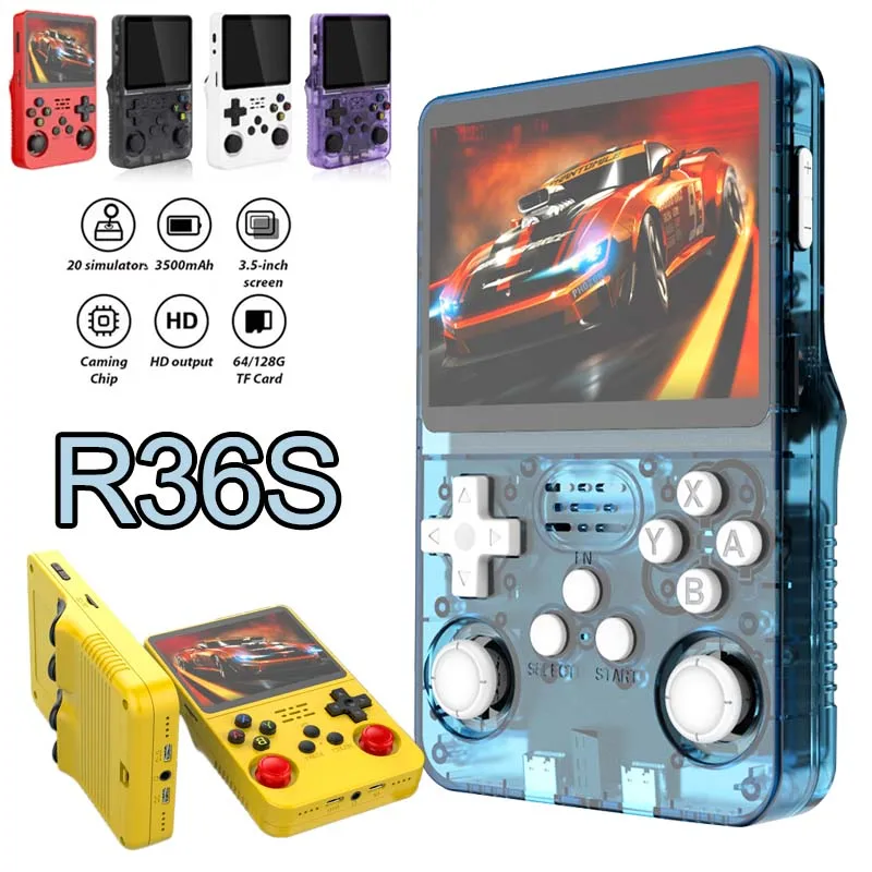 R36S Open Source Retro Runheld Game Console Linux Systém Kid Prenosný vreckový video prehrávač 3,5 palca IPS Screen Videohra prehrávač