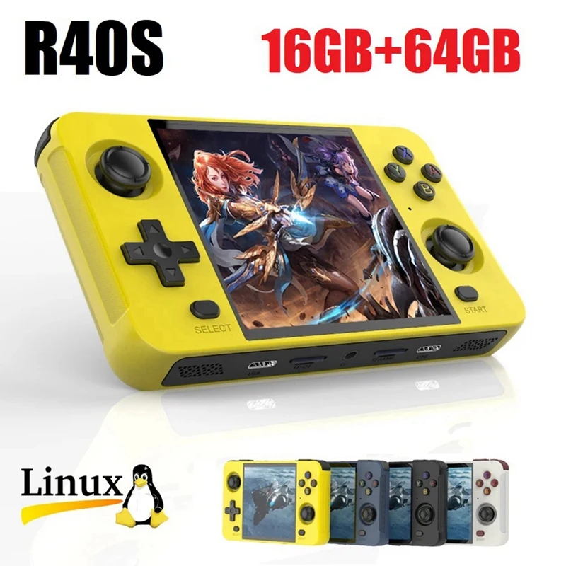 R40S Retro Video Game Console 16GB+64 GB WiFi+BT Linux Support pre GBA GBC PSP PS1 N64 DC NDS Arcade Simulator