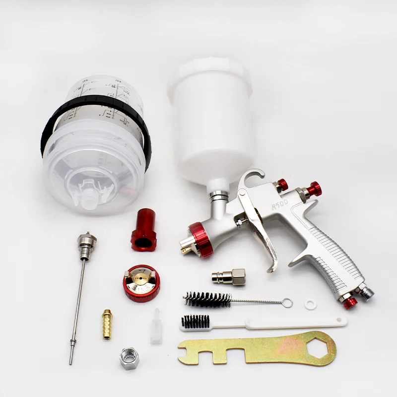 R500 LVLP Spraová pištoľ 1,3/1,7 mm dýza Sada automobilu Gun 600cc Paint Strieka
