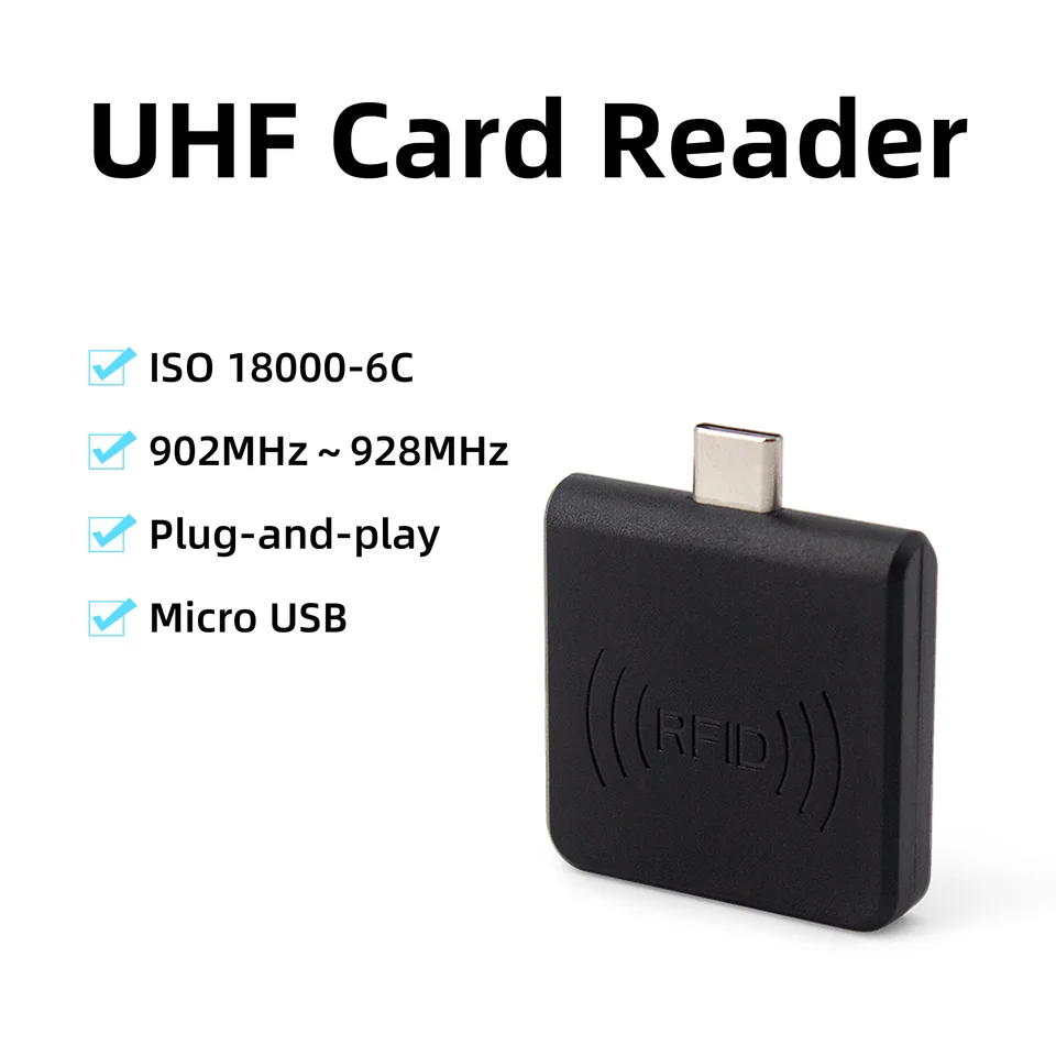 R65H UHF Card Reader RFID Prenosná čítačka kariet micro USB pre plug android Pluž
