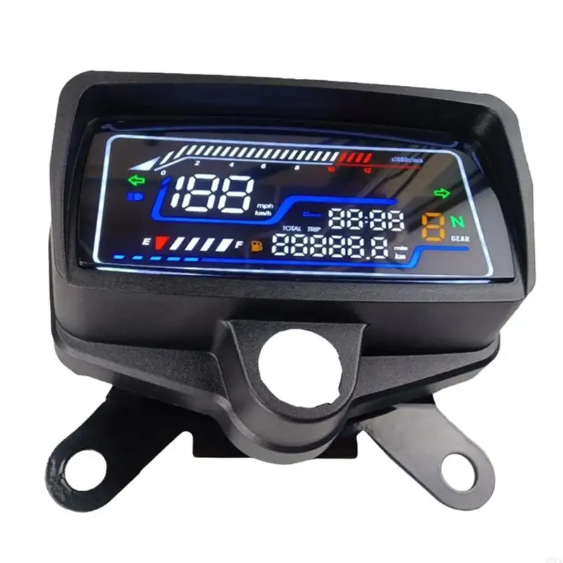 R6FA Motocyklový digitálny prístrojový panel LED Tachometer 12V Rýchlostný displej vhodný pre nadšencov bicyklov CG125 CG150