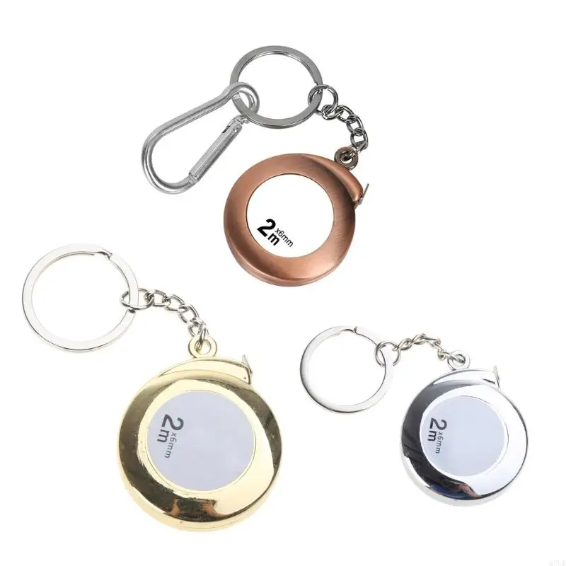 R7Ub Tape Meral Keychain Mini oceľová páska stiahnuteľná páska meracie pravidlo pritiahnutia kľúča
