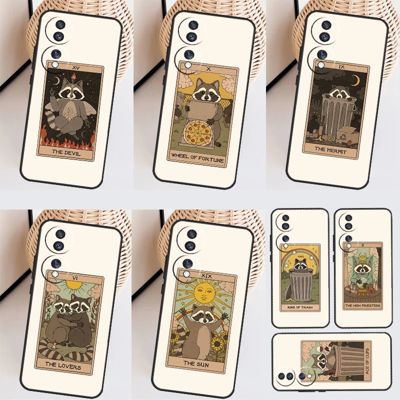 Raccoon Art Tarot Case pre Honor 90 Lite Magic 5 Pro 70 50 10 Honor x8 x7 x9 x9a x8a x7a x6a 9x 8x zadný kryt