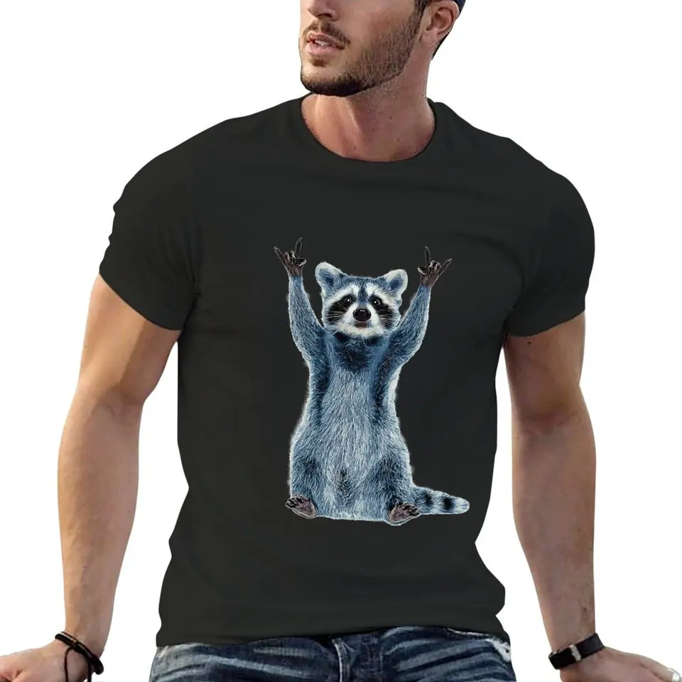 Raccoon košeľa Cool Nature Raccoon Tee roztomilé mývalo klasické tričko Graphics Sports Fans Men