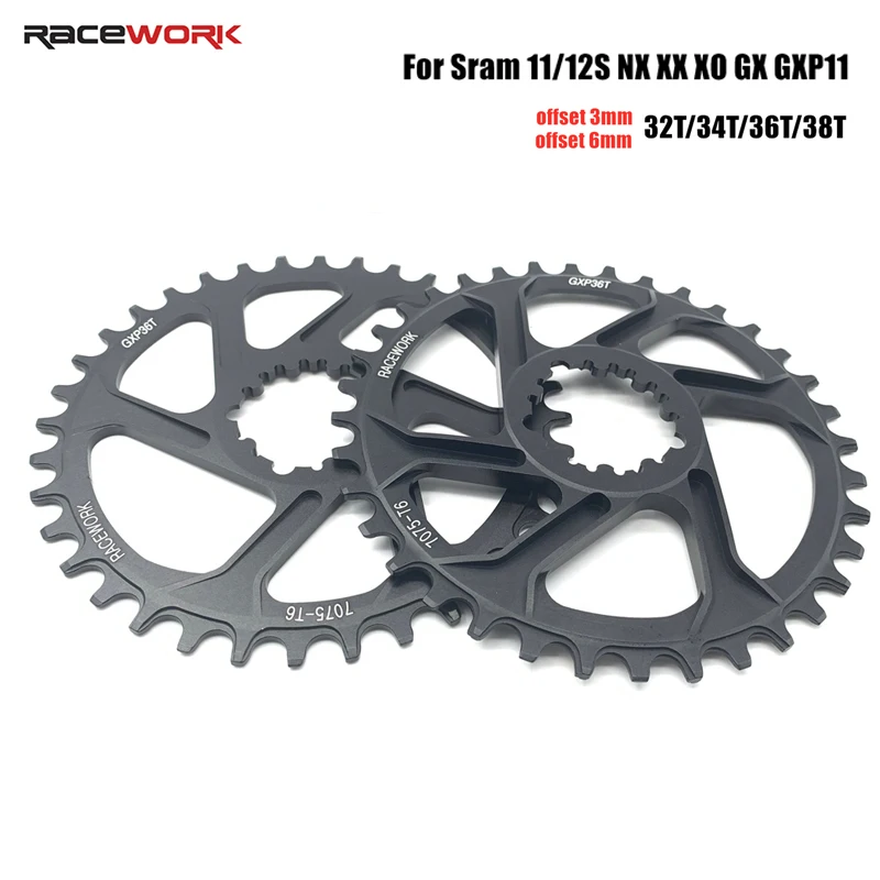 Racework 11 12 Speed ​​MTB Bicycle 3/6mm Offset 30T/32T/34T/36T/38T Crown Bikes Resaring pre SRAM 11/11S NX XX XO GX GXP11