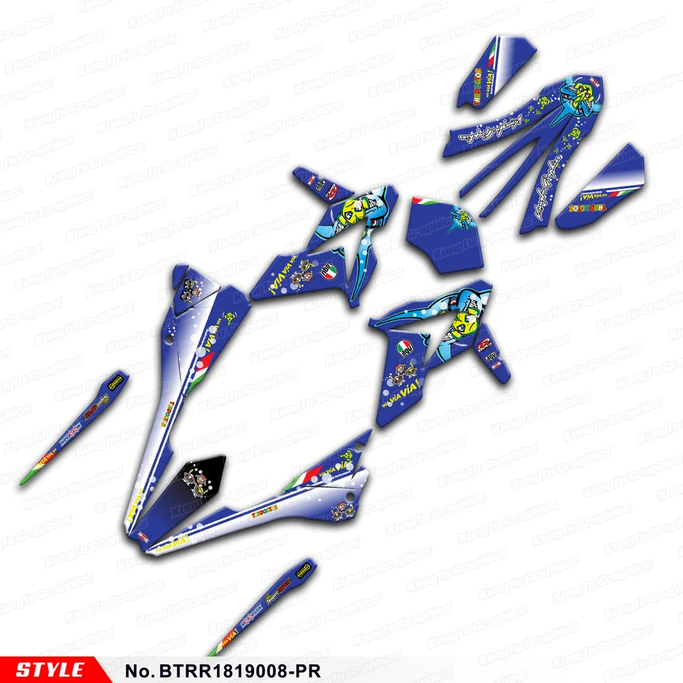 Racing Graphics UV-rezistentný vinyl pre beta rr 250 300 350 390 430 480 RR 2018 2019, BTRR1819008-PR