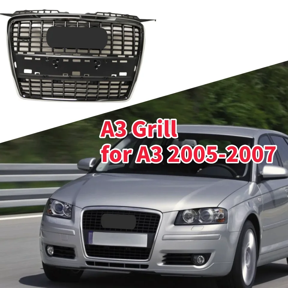 Racing Grills Front Hood Grille Car Front Bumper Grill Center Grille pre A3/RS3 Grill pre A3 2005-2007 （Nie pre Sline）