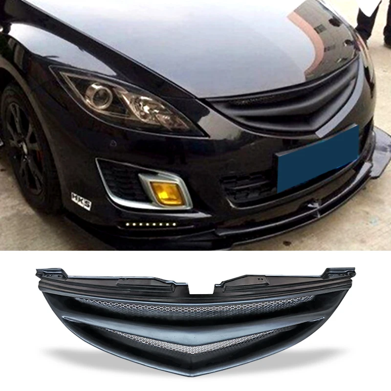 Racing grilový nárazník uhlíkový povrch sieť predného grilu Dekoratívne obaly Oprava príslušenstva pre druhú generáciu Mazda 6 2009 - 2013