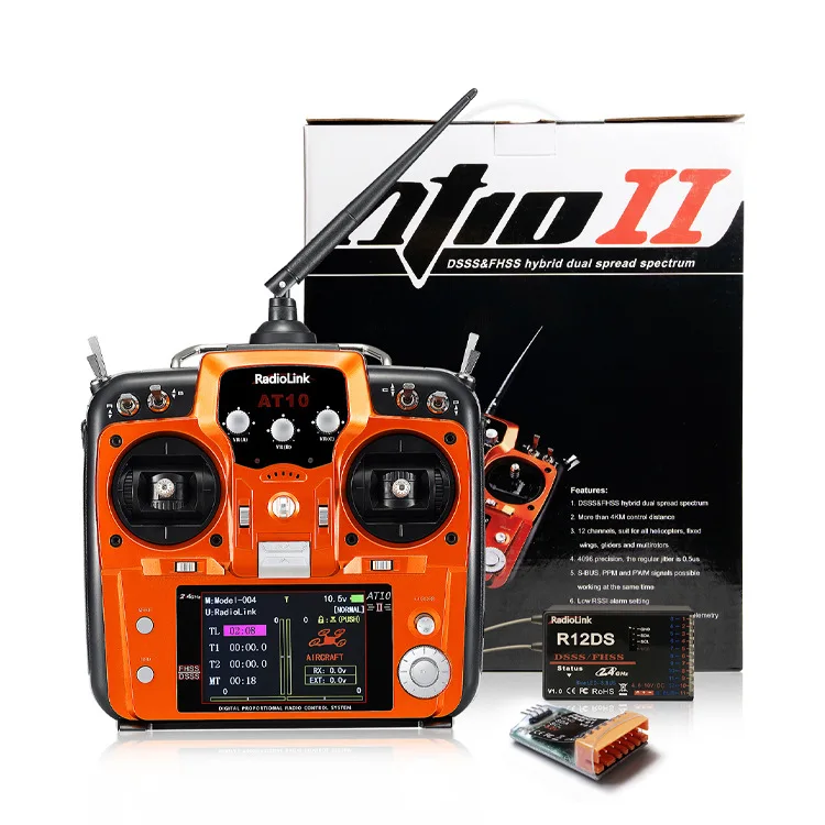 RADIOLINK AT10II 2,4G 12CH vysielača R12DS prijímač DSSS FHSS Radio Radio Radio Controller pre lietadlo RC DRON
