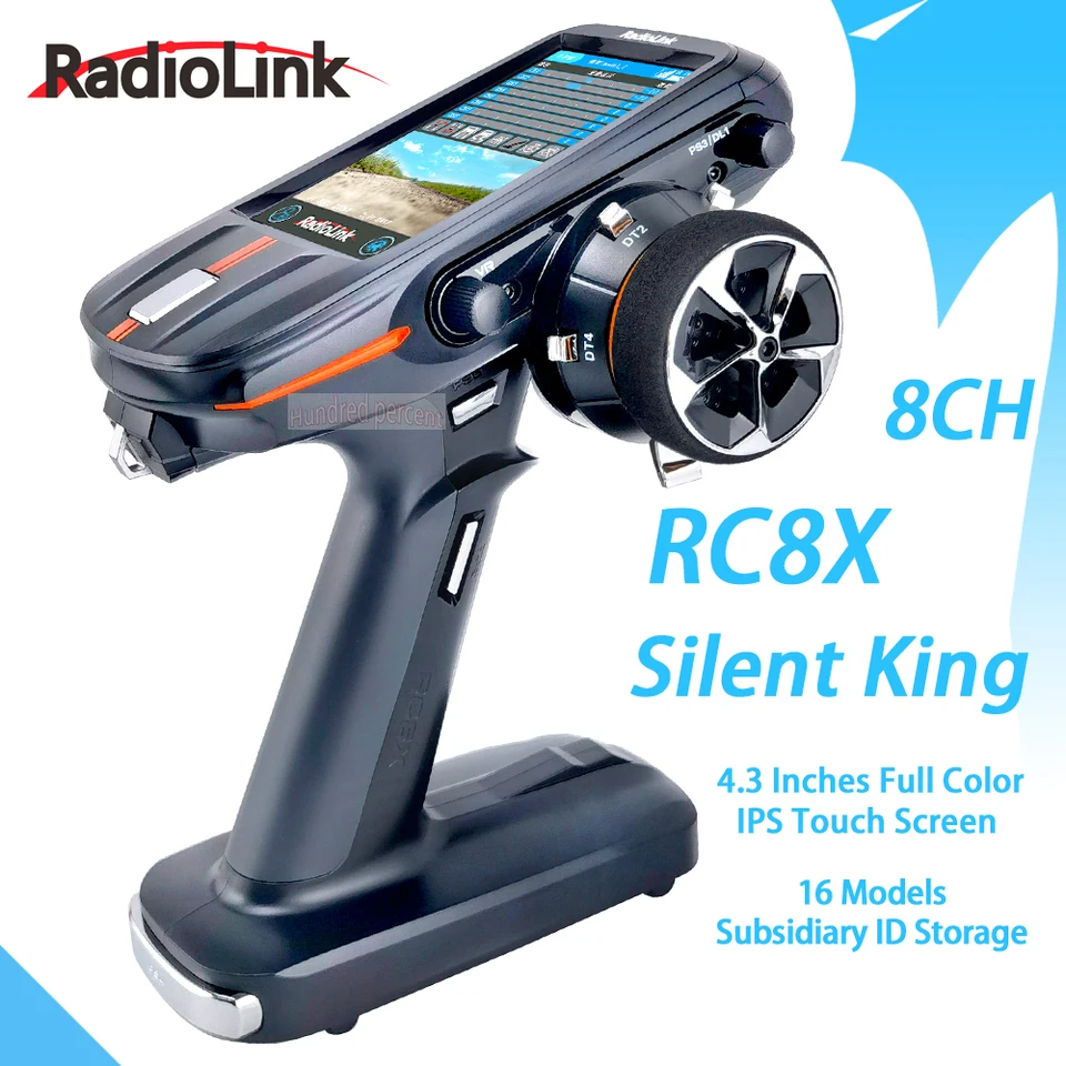RADIOLINK Nový príchod RC8X 2.4G 8 Rádiový vysielač kanálov 4.3inch plná farebná LCD dotyková obrazovka 200 modelov úložný priestor pre RC CAR