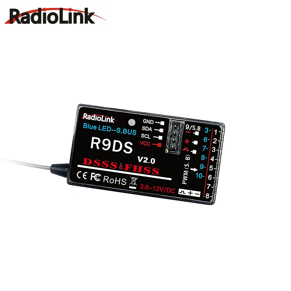 RADIOLINK R9DS RC prijímač 9 kanálov Flight Information Prenos SBUS/PWM/PPM kompatibilný s AT9 AT9S AT10II AT10