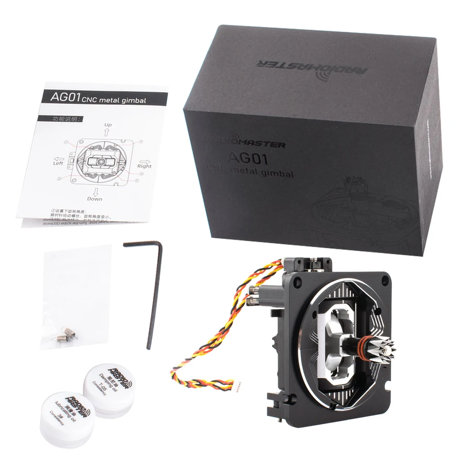 Radiomaster AG01 škrtiaca sála Gimbal a Centring Hall Gimbal Full CNC pre TX16 prenos