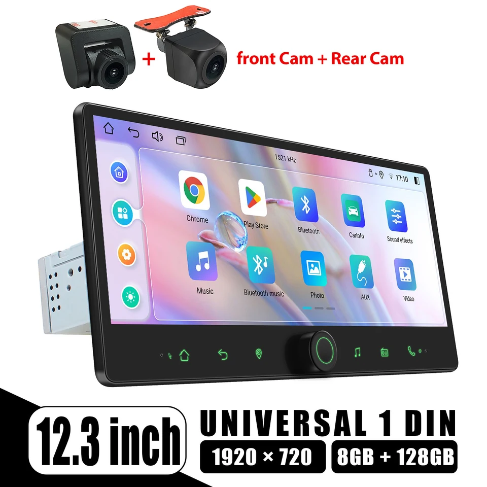 Radosť 12,3 palca Android 12.0 Automobilie Rádio Stereo Head Unit Multimedia Player Podporuje Apple CarPlay Android Auto Wireless.