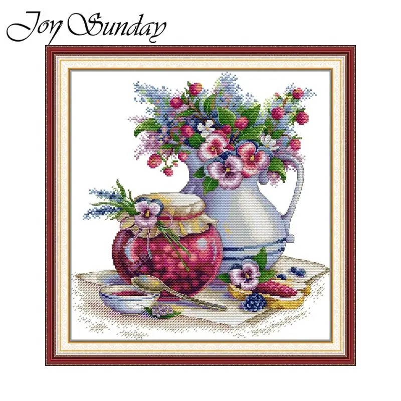 Radosť Sunday Cross Stitch Summer nálada HD Pattern Aida 16ct 14Ct 11ct Počítaná tlačená látka DIY ručné vyšívanie umeleckých remesiel