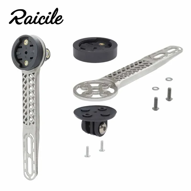 Raicile-Titanium Zliatinový stojan na cestné bicykle, Ultra Light, 3D tlačené, rukoväť prelomenie vetra, vhodné pre Garmin