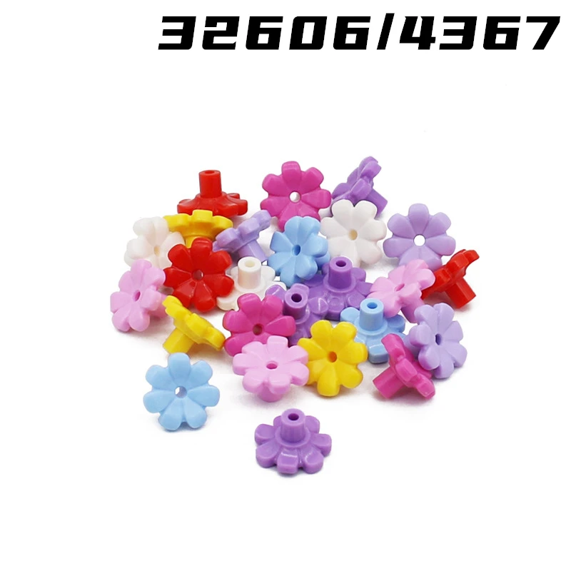 Rainbow Pig MOC 50ks kvety Blossom Cherry 32606 Sakura Building Building Block Block DIY Street Tree House Kreatívne tehly pre deti