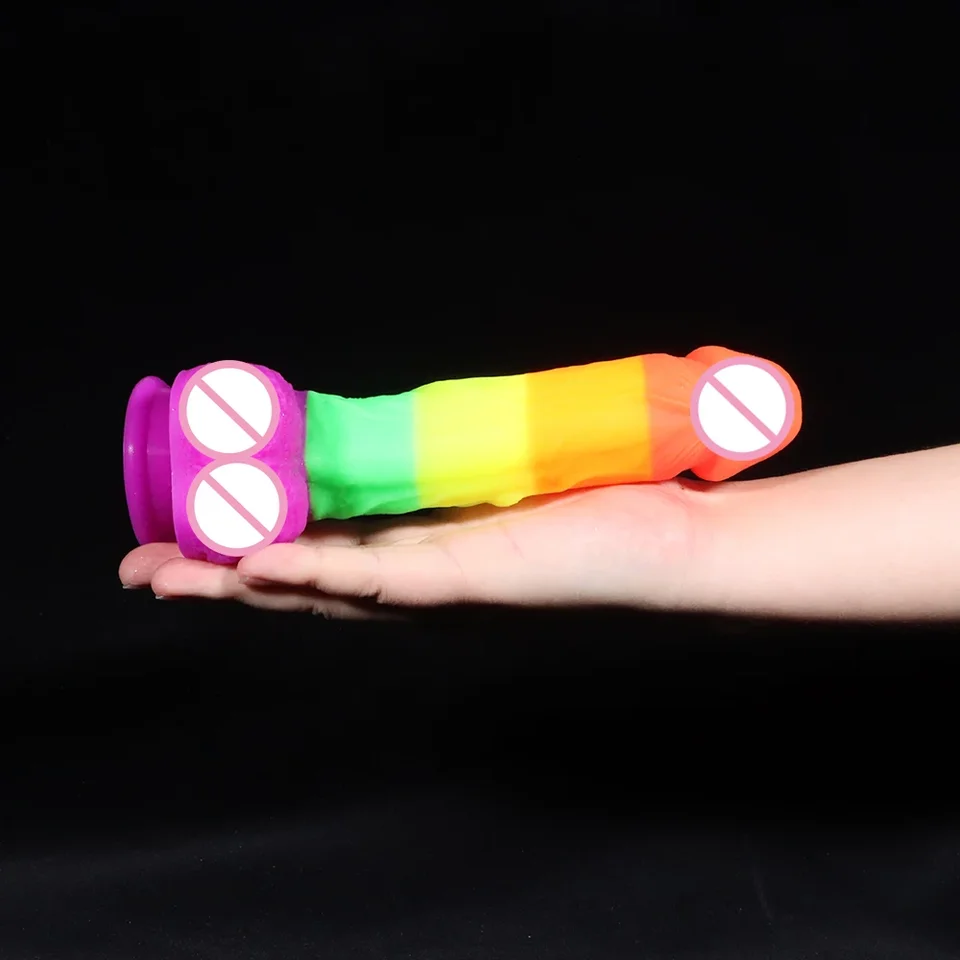 Rainbow realistické dildo penis strop dildo pre ženy lesbické sexuálne hračky s prísavkovým pohárom erotický sextoy homosexuálne disky Men Sexy nástroje