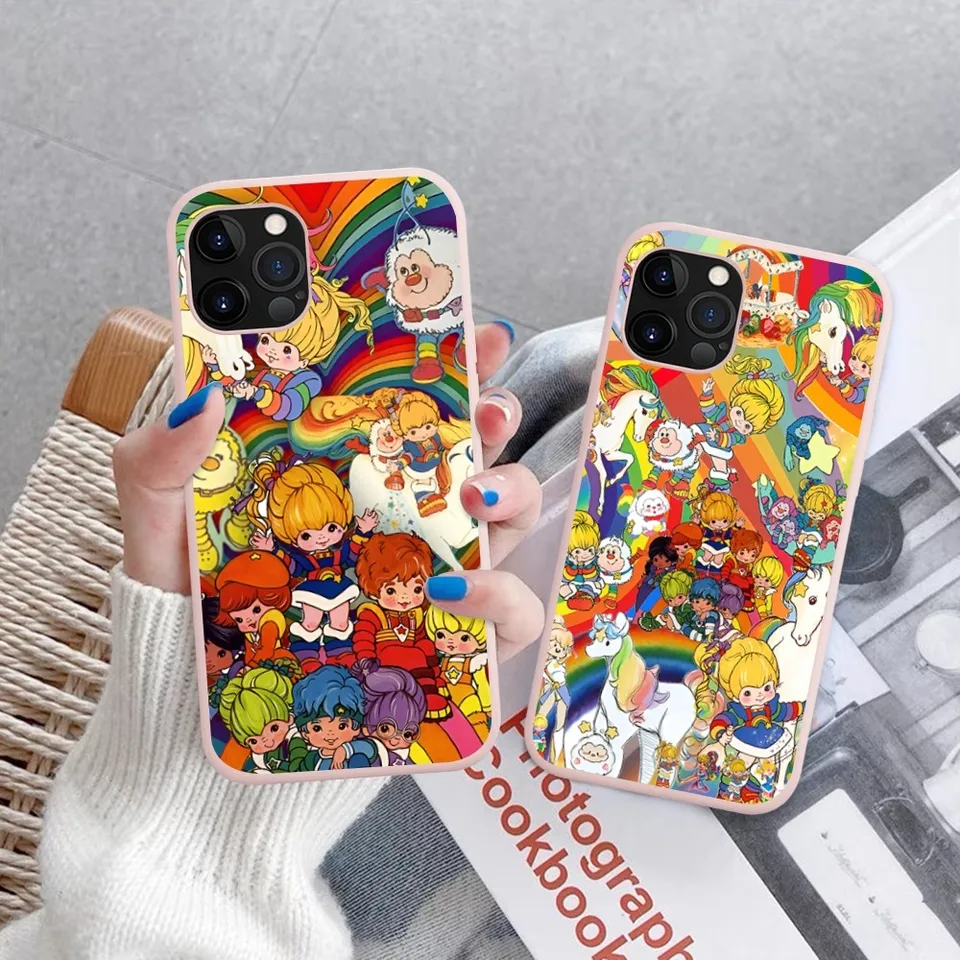 Rainbow roztomilý brite telefónny puzdro Soft Solid Farba pre iPhone 14 11 12 13 Mini Pro Max 7 8 plus 6 6s x x x Max xr
